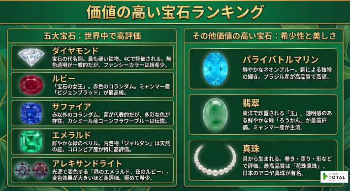 価値の高い宝石ランキング