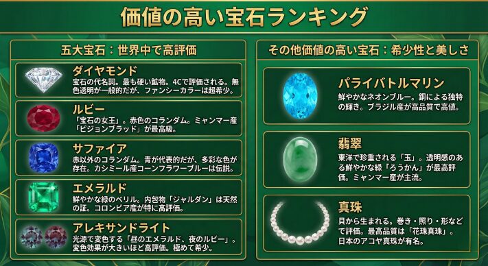 価値の高い宝石ランキング