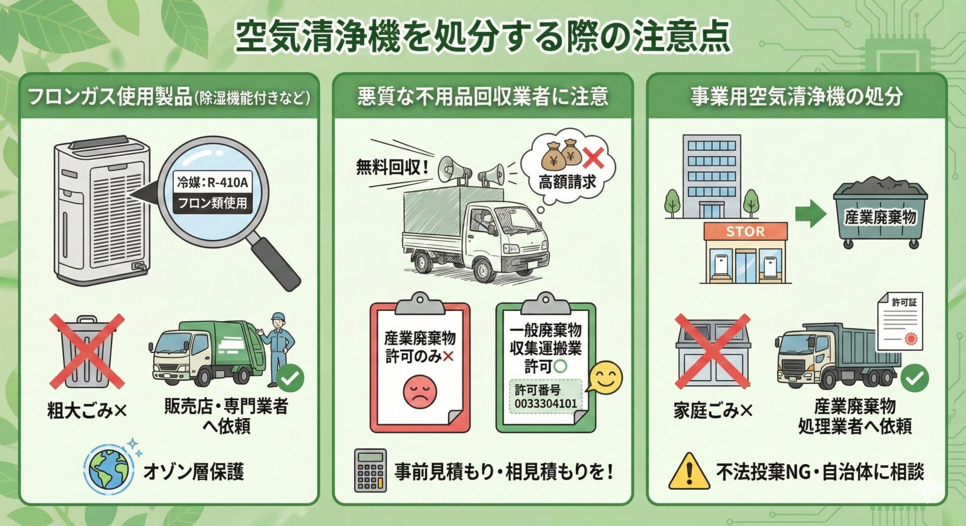 空気清浄機を処分する際の注意点