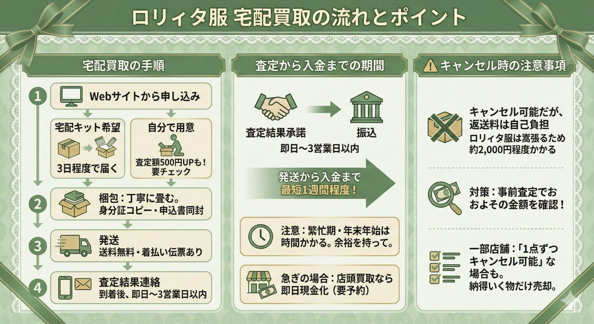 ロリータ・買取の流れと注意点