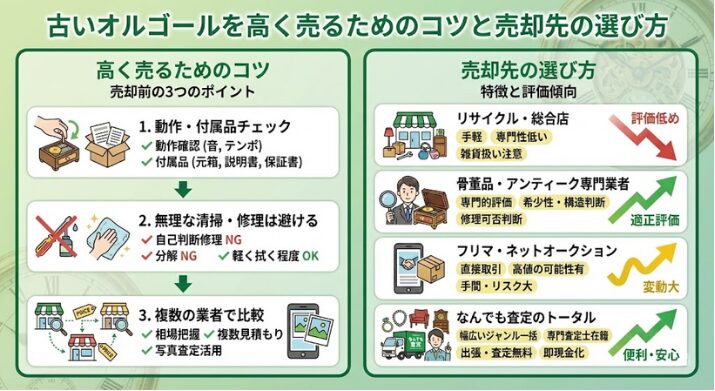 古いオルゴールを高く売るためのコツ