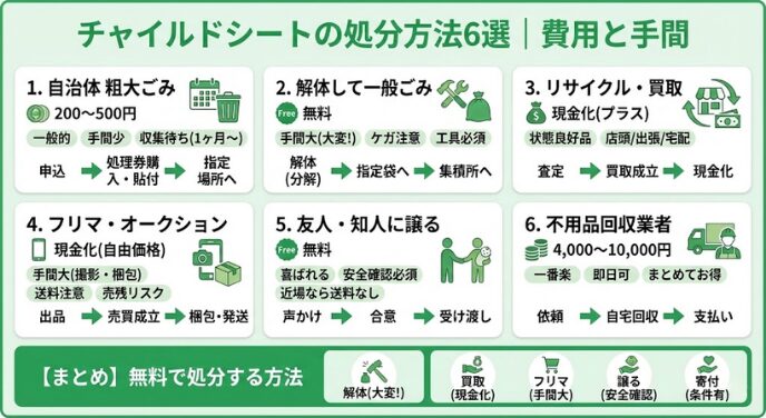 チャイルドシートの処分方法6選｜費用相場も解説