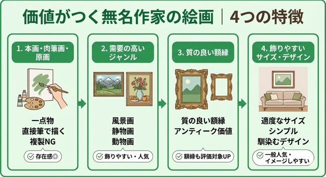 価値がつきやすい無名作家の絵画の特徴