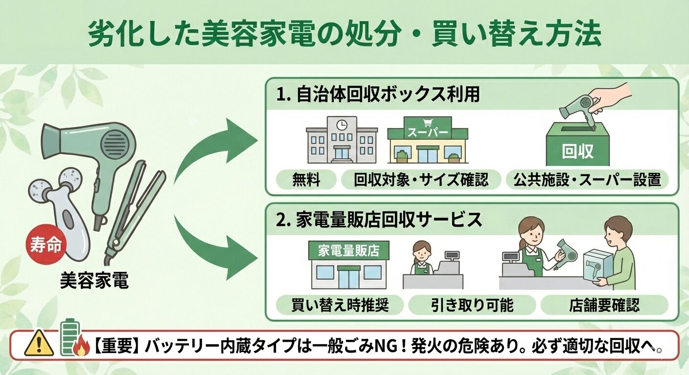 劣化した美容家電の処分・買い替え方法