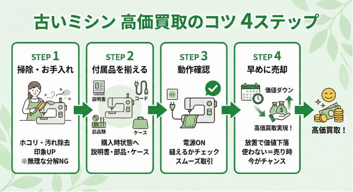 古いミシンを高く売るためのコツ