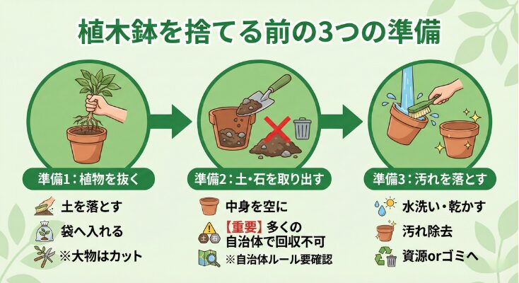 植木鉢を捨てる前に必要な準備