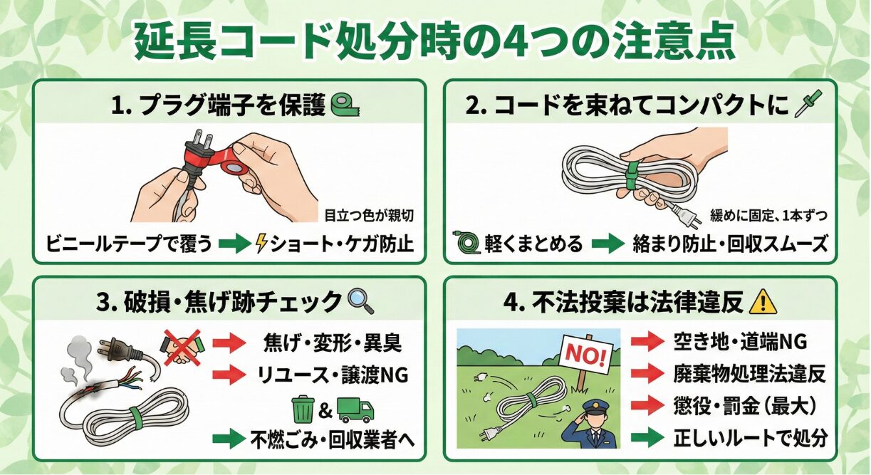 延長コードを処分するときの注意点