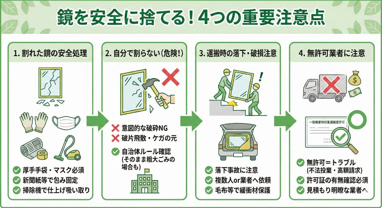 鏡を捨てるときの注意点