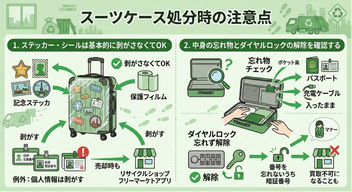 スーツケースを処分するときに知っておきたい注意点