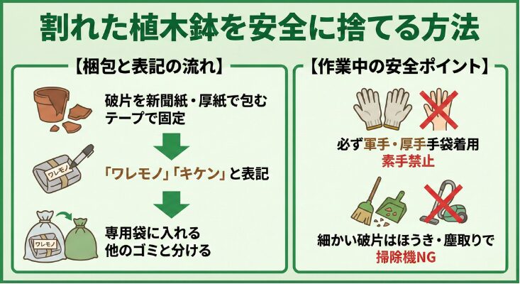 割れた植木鉢を安全に捨てる方法
