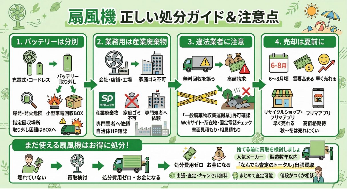 扇風機を処分する際の注意点