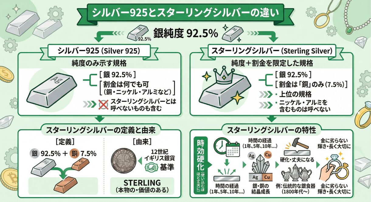 シルバー925とスターリングシルバーの違い