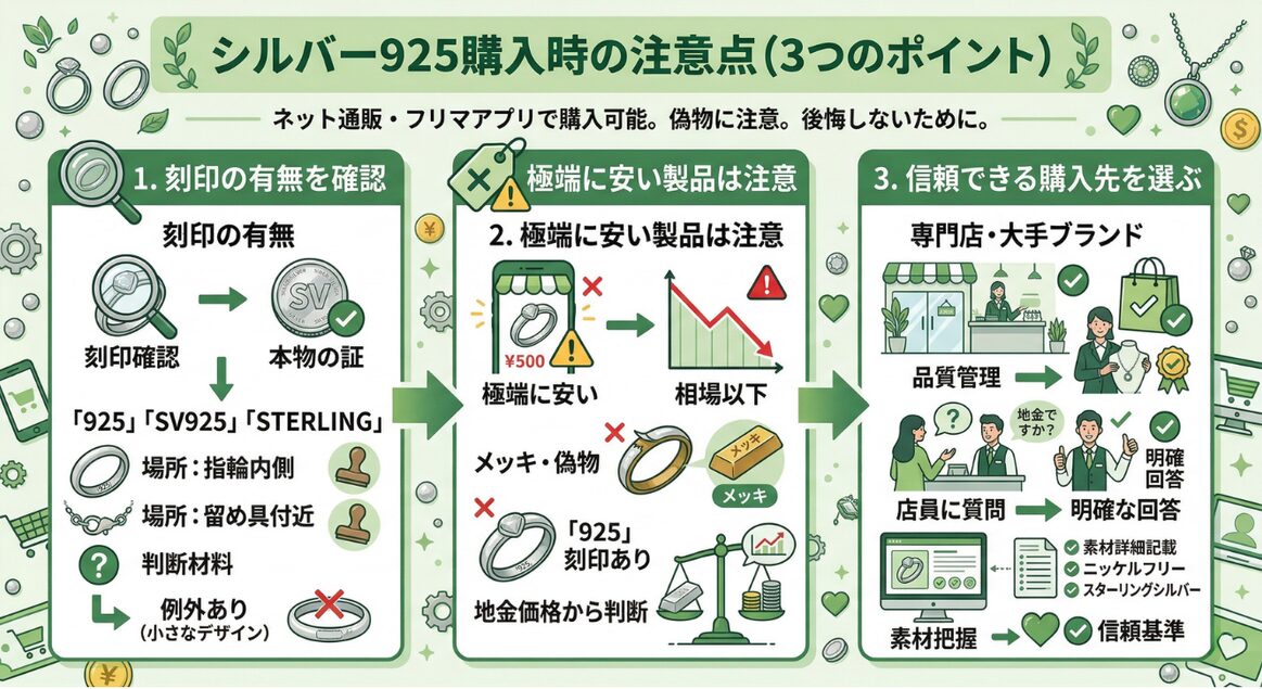 シルバー925を購入するときの注意点
