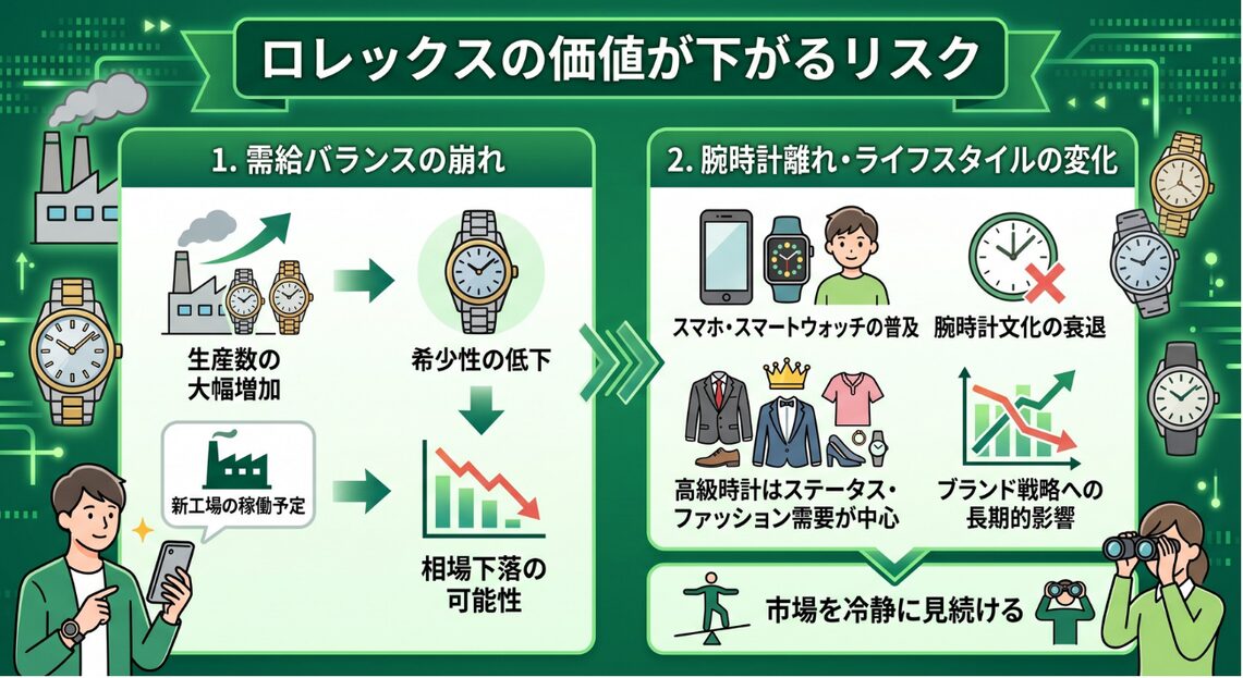ロレックスの価値が下がってしまうケースとは？