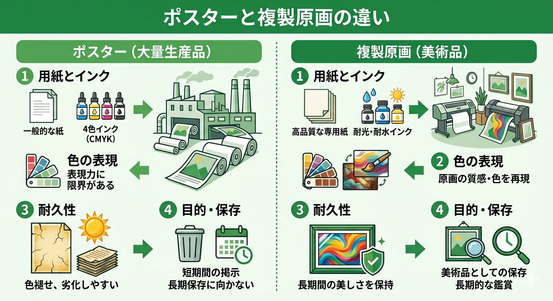 ポスターや一般的なコピーとの違い